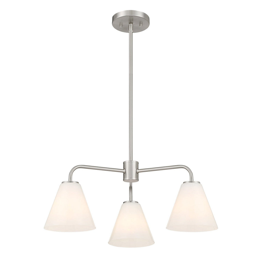 Blair Three Light Chandelier in Satin Nickel Savoy House