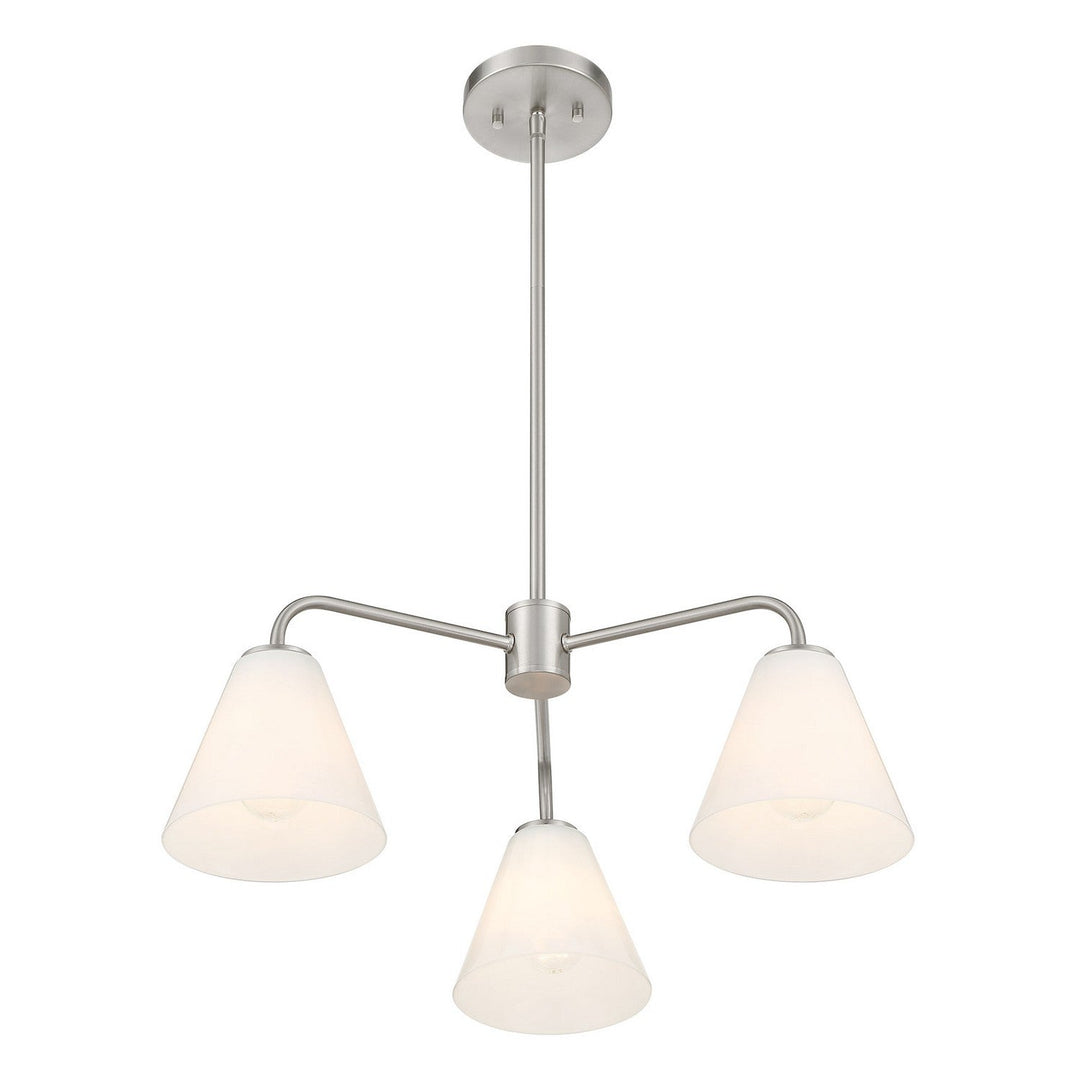 Blair Three Light Chandelier in Satin Nickel Savoy House