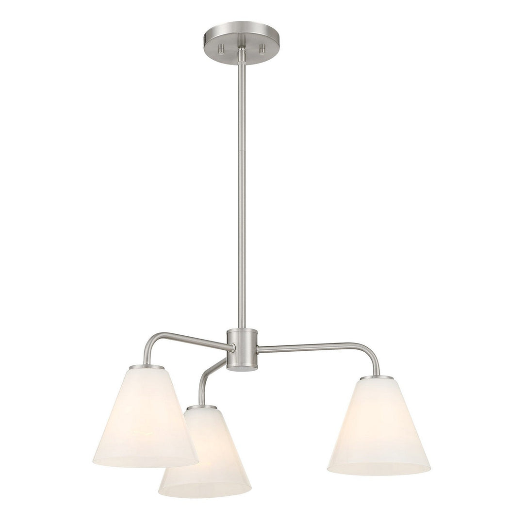 Blair Three Light Chandelier in Satin Nickel Savoy House