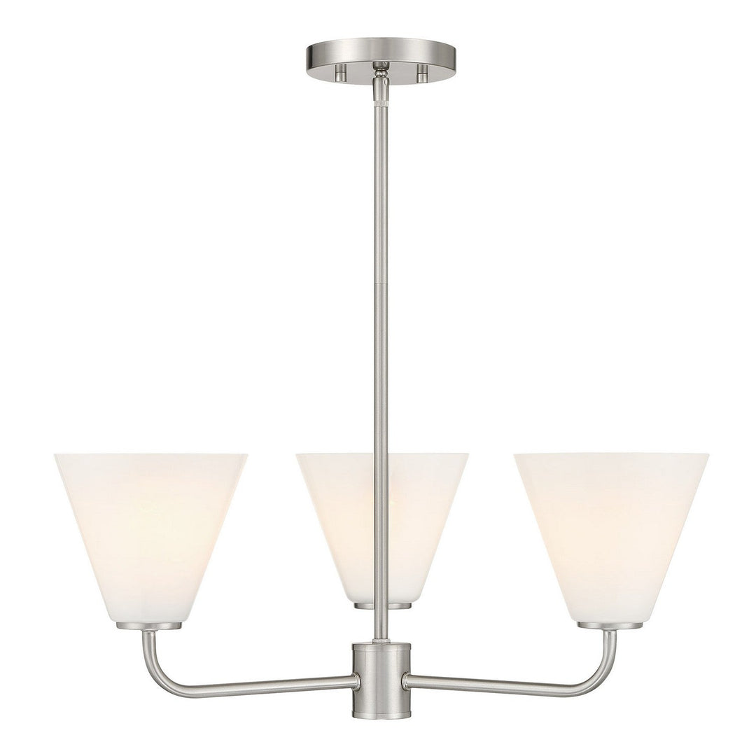 Blair Three Light Chandelier in Satin Nickel Savoy House