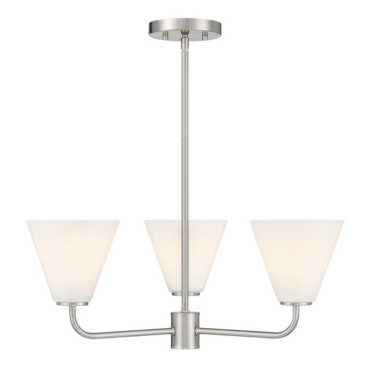 Blair Three Light Chandelier in Satin Nickel Savoy House