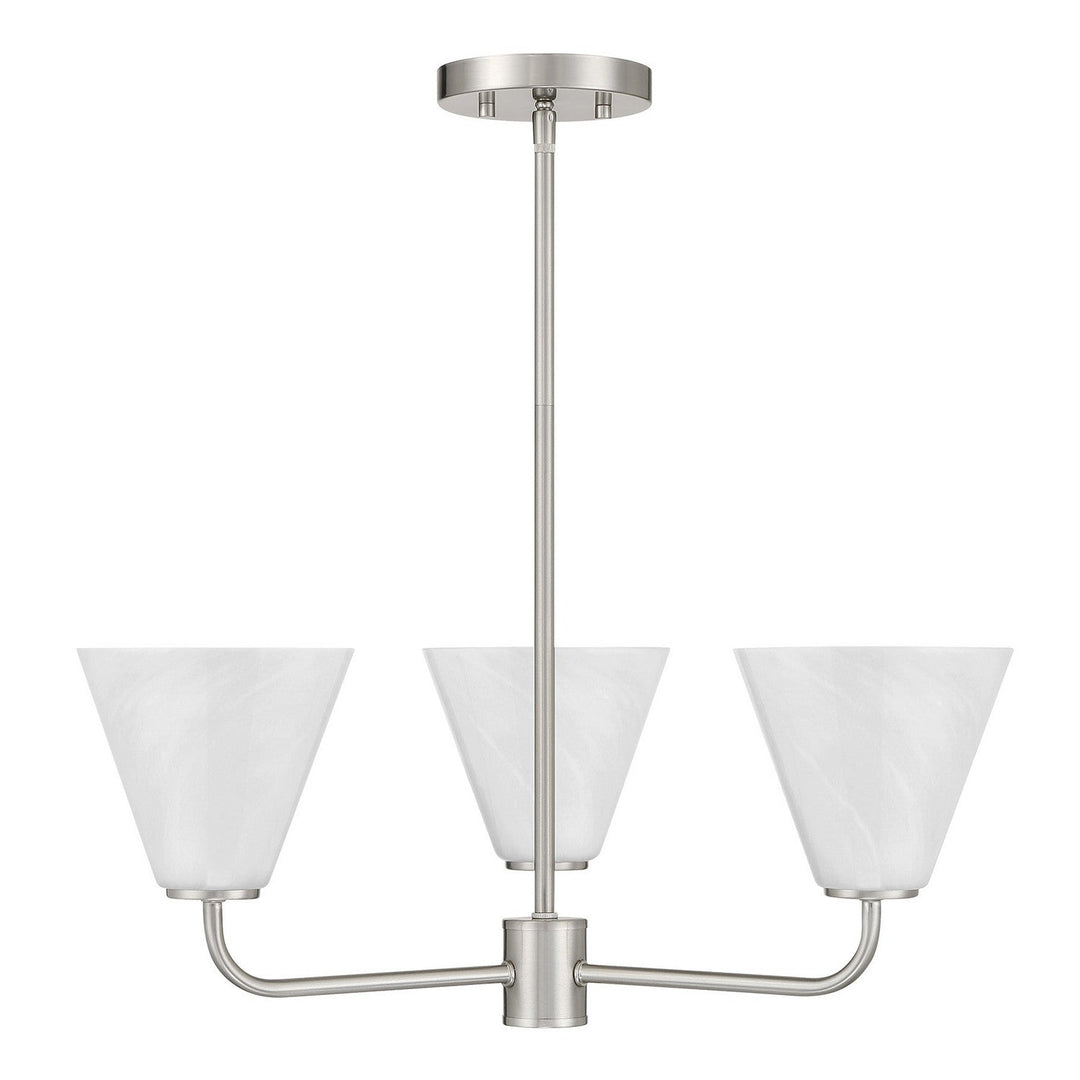 Blair Three Light Chandelier in Satin Nickel Savoy House