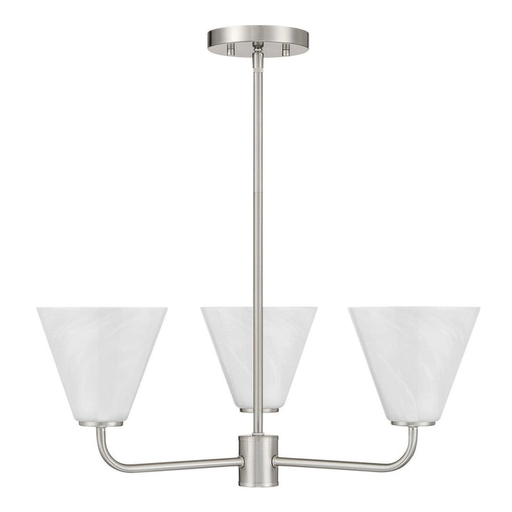 Blair Three Light Chandelier in Satin Nickel Savoy House