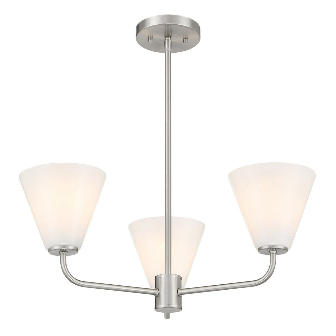 Blair Three Light Chandelier in Satin Nickel Savoy House