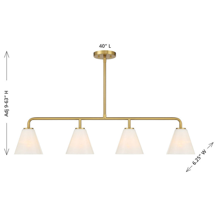 Savoy House - 1-4014-4-322 - Four Light Linear Chandelier - Blair - Warm Brass