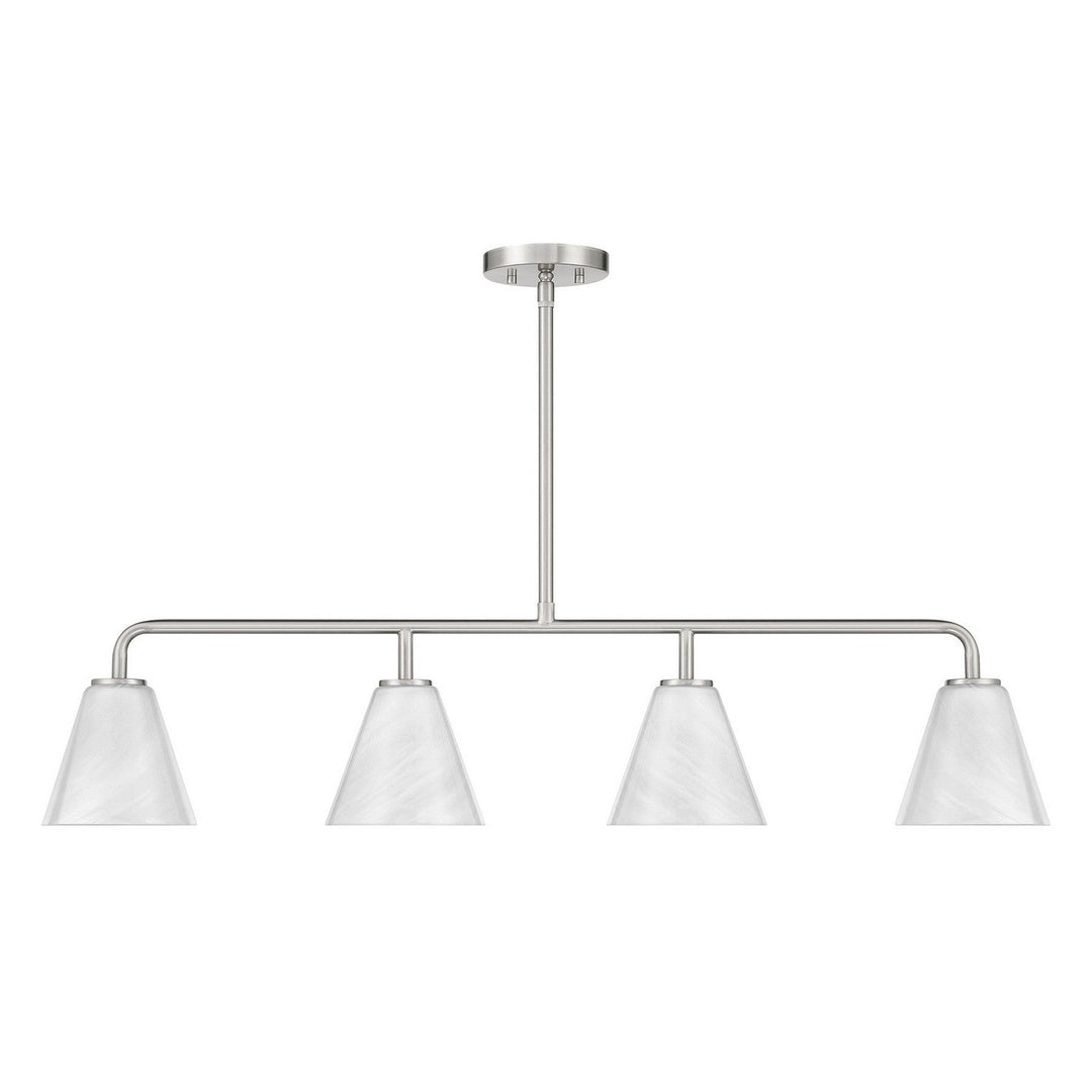 Savoy House - 1-4014-4-SN - Four Light Linear Chandelier - Blair - Satin Nickel