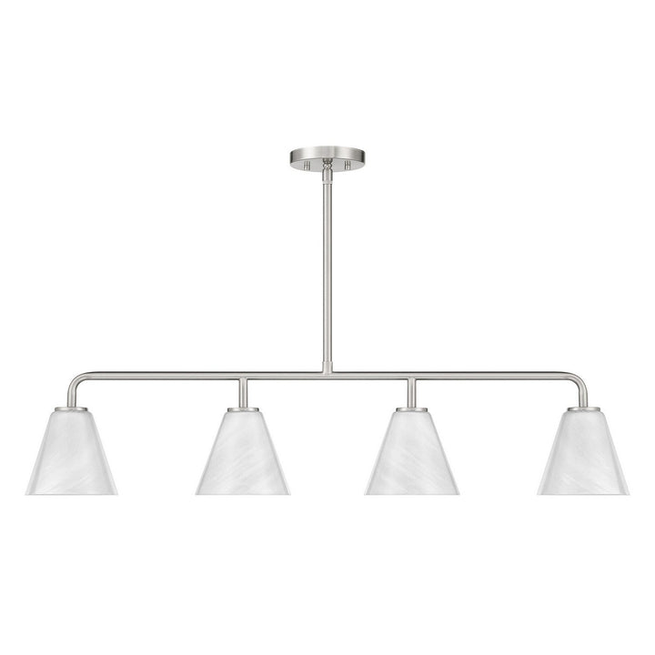 Savoy House - 1-4014-4-SN - Four Light Linear Chandelier - Blair - Satin Nickel