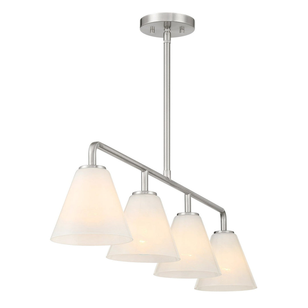 Savoy House - 1-4014-4-SN - Four Light Linear Chandelier - Blair - Satin Nickel
