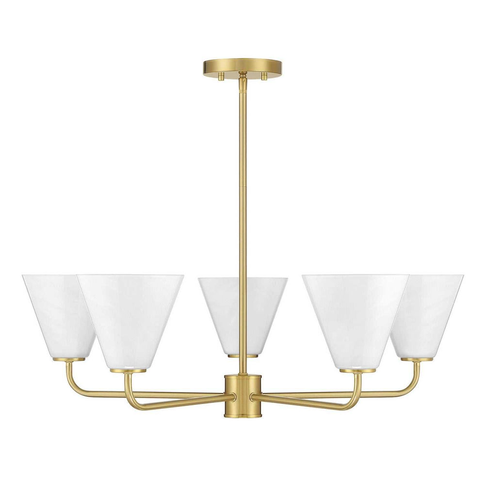 Blair Five Light Chandelier in Warm Brass Savoy House