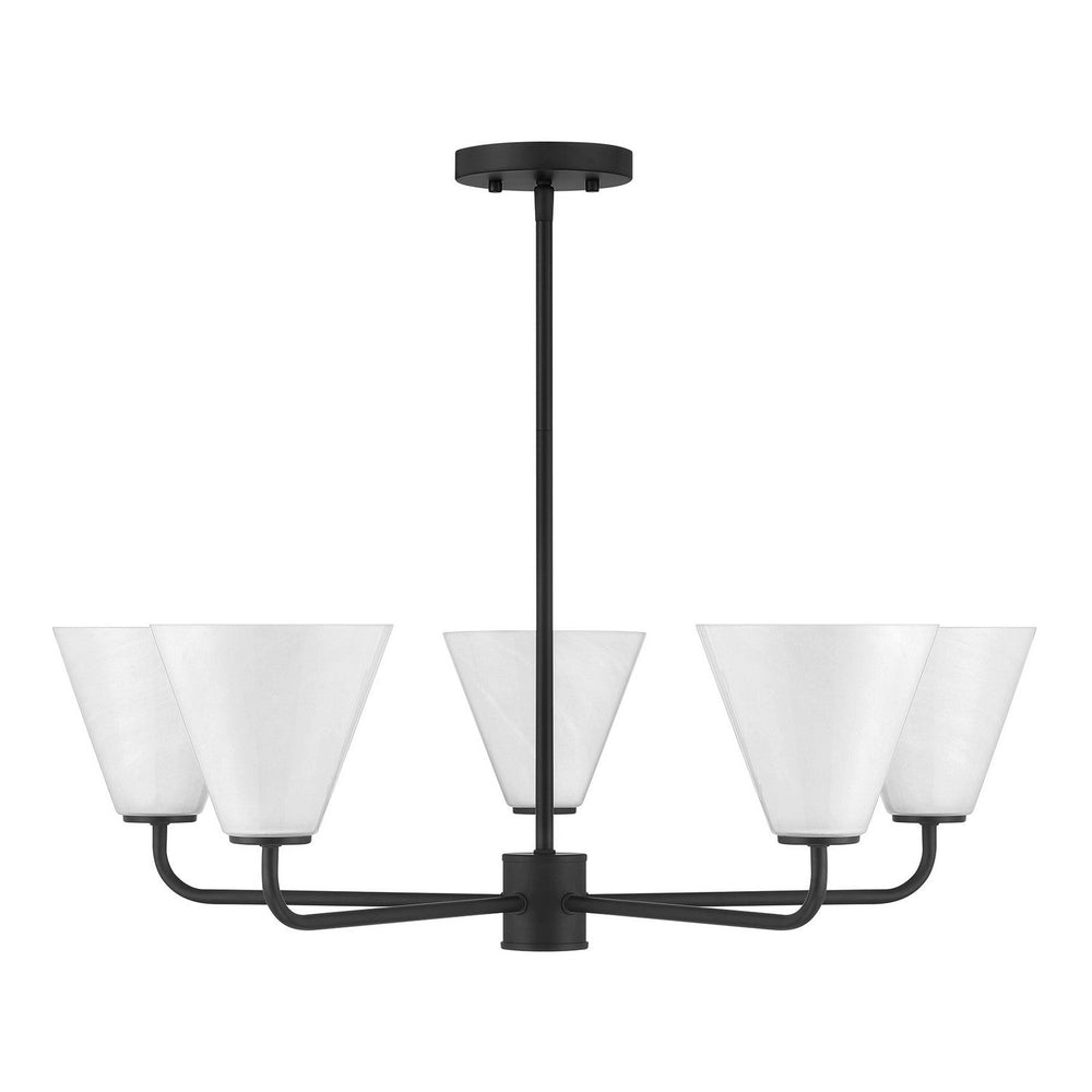 Blair Five Light Chandelier in Matte Black Savoy House