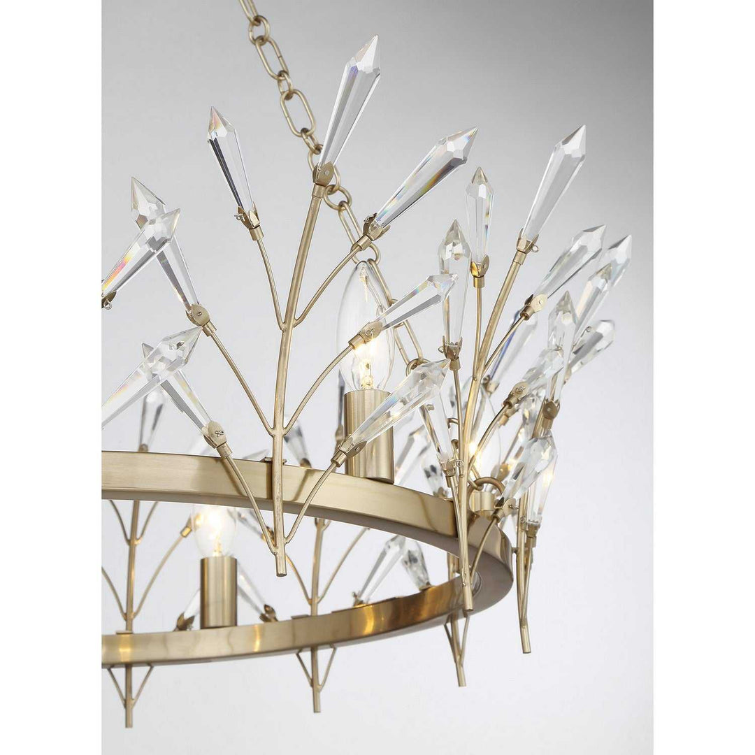 Orianna Six Light Chandelier in Noble Brass Savoy House