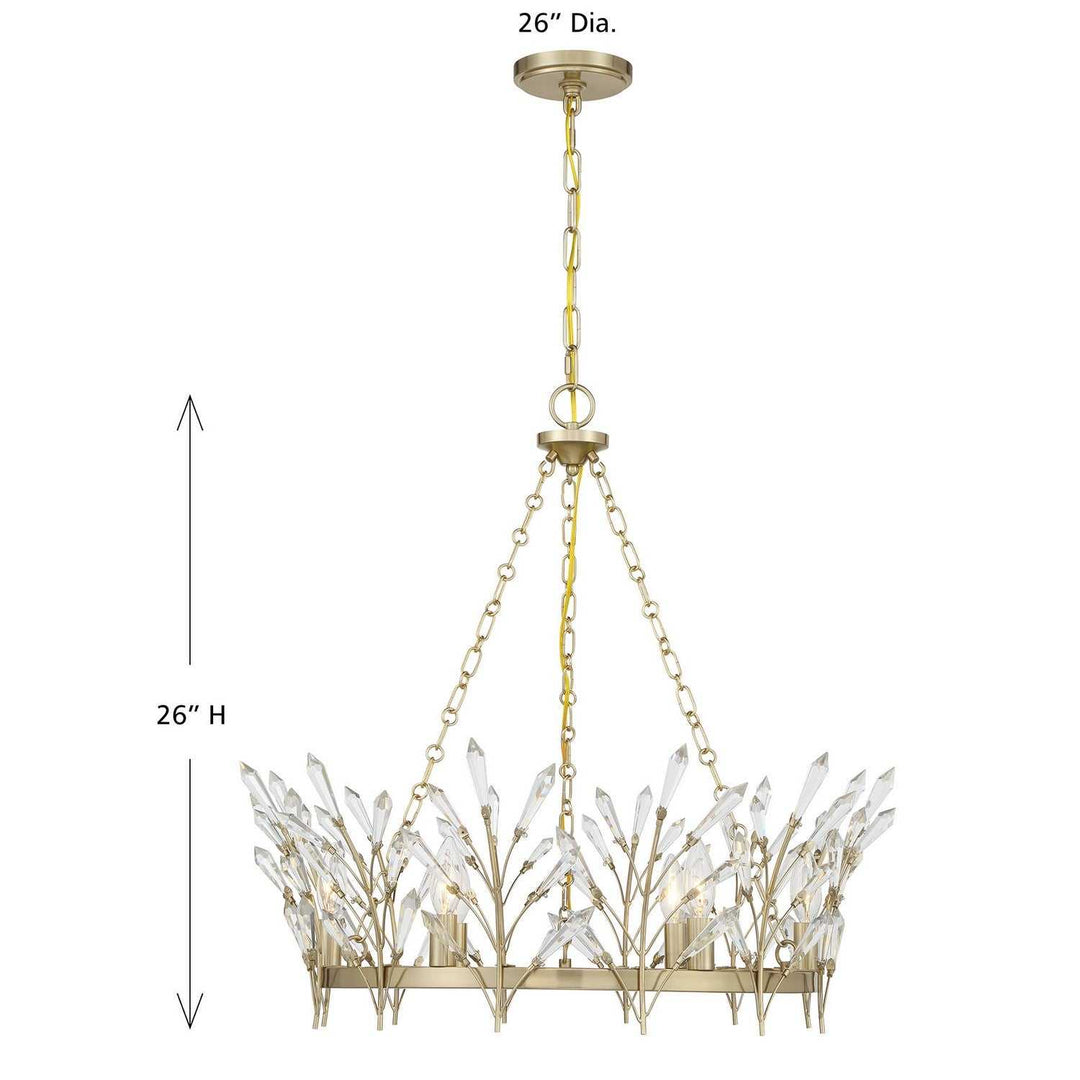 Orianna Six Light Chandelier in Noble Brass Savoy House
