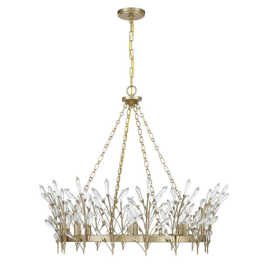 Orianna Eight Light Chandelier in Noble Brass Savoy House