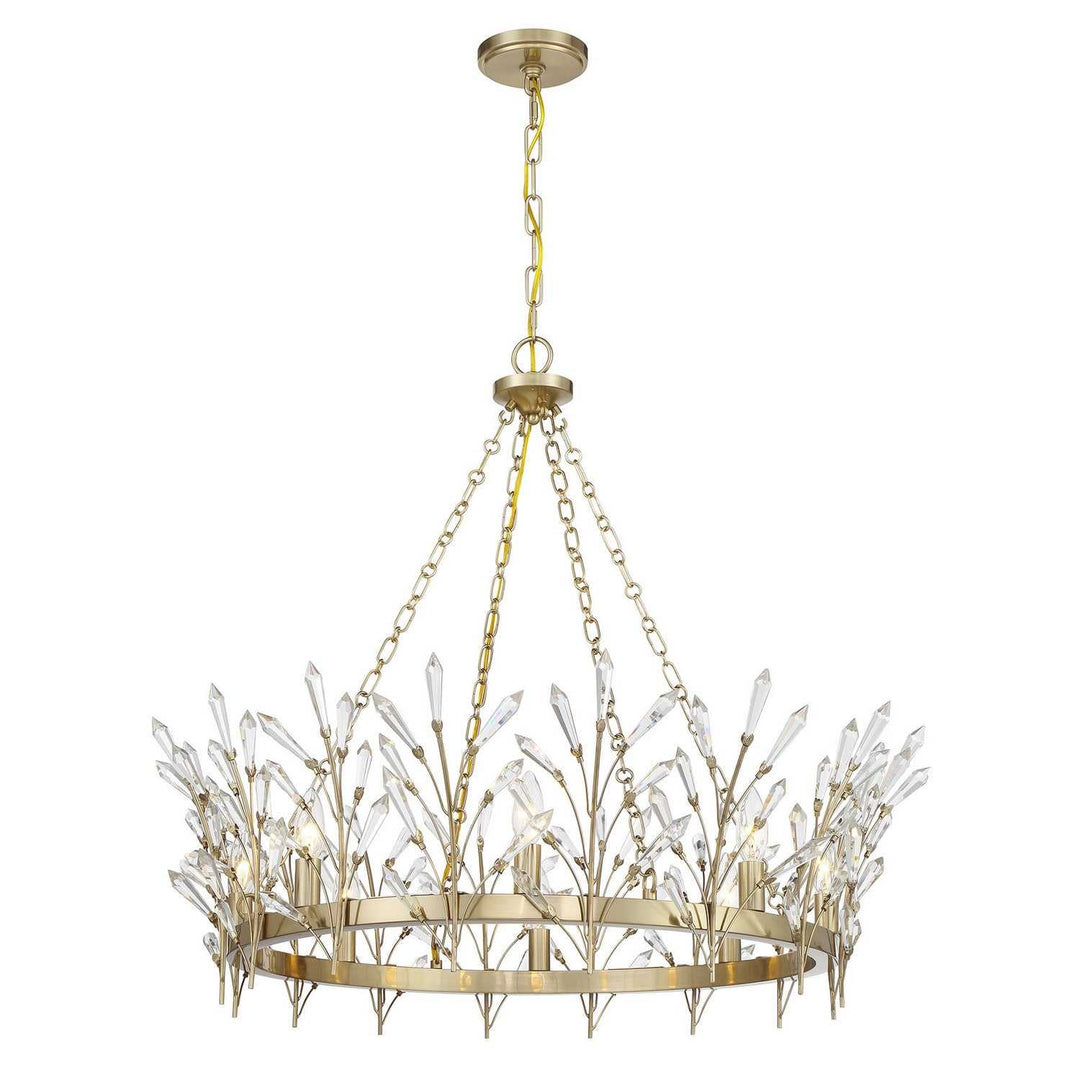 Orianna Eight Light Chandelier in Noble Brass Savoy House