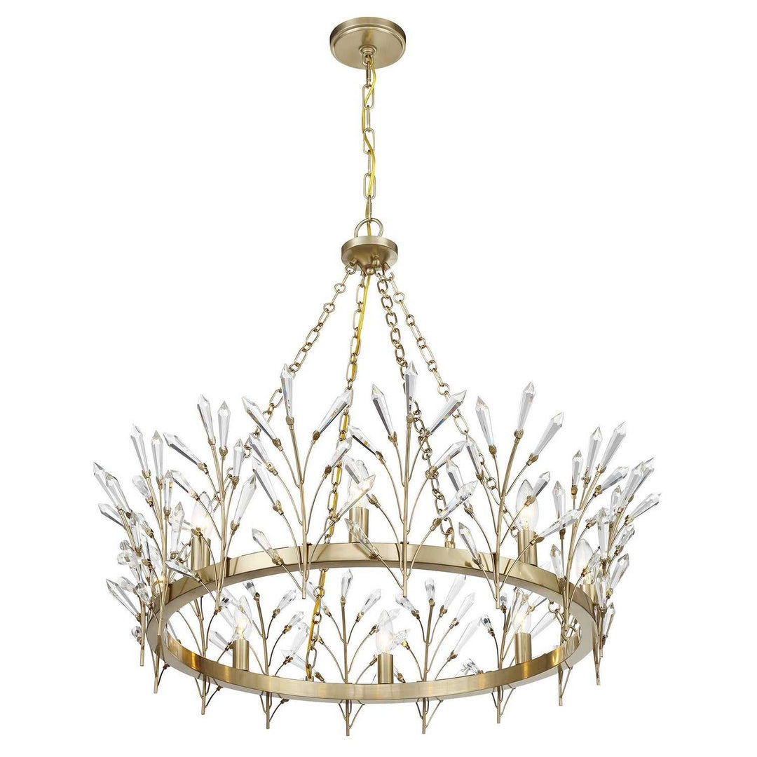Orianna Eight Light Chandelier in Noble Brass Savoy House