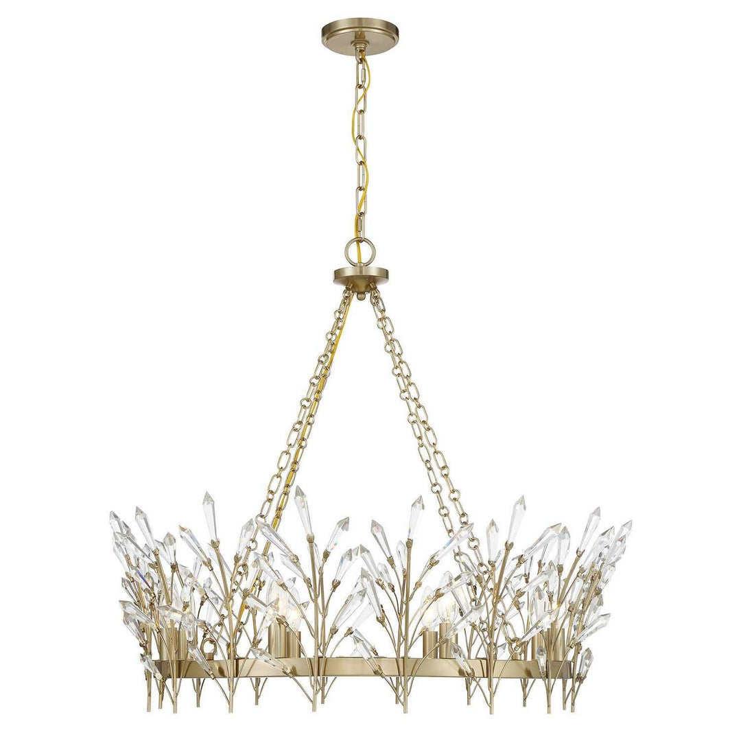Orianna Eight Light Chandelier in Noble Brass Savoy House