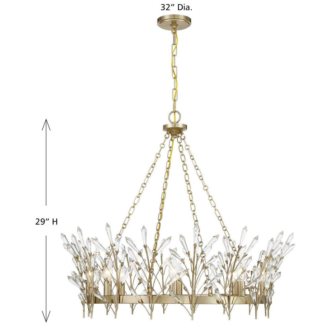 Orianna Eight Light Chandelier in Noble Brass Savoy House