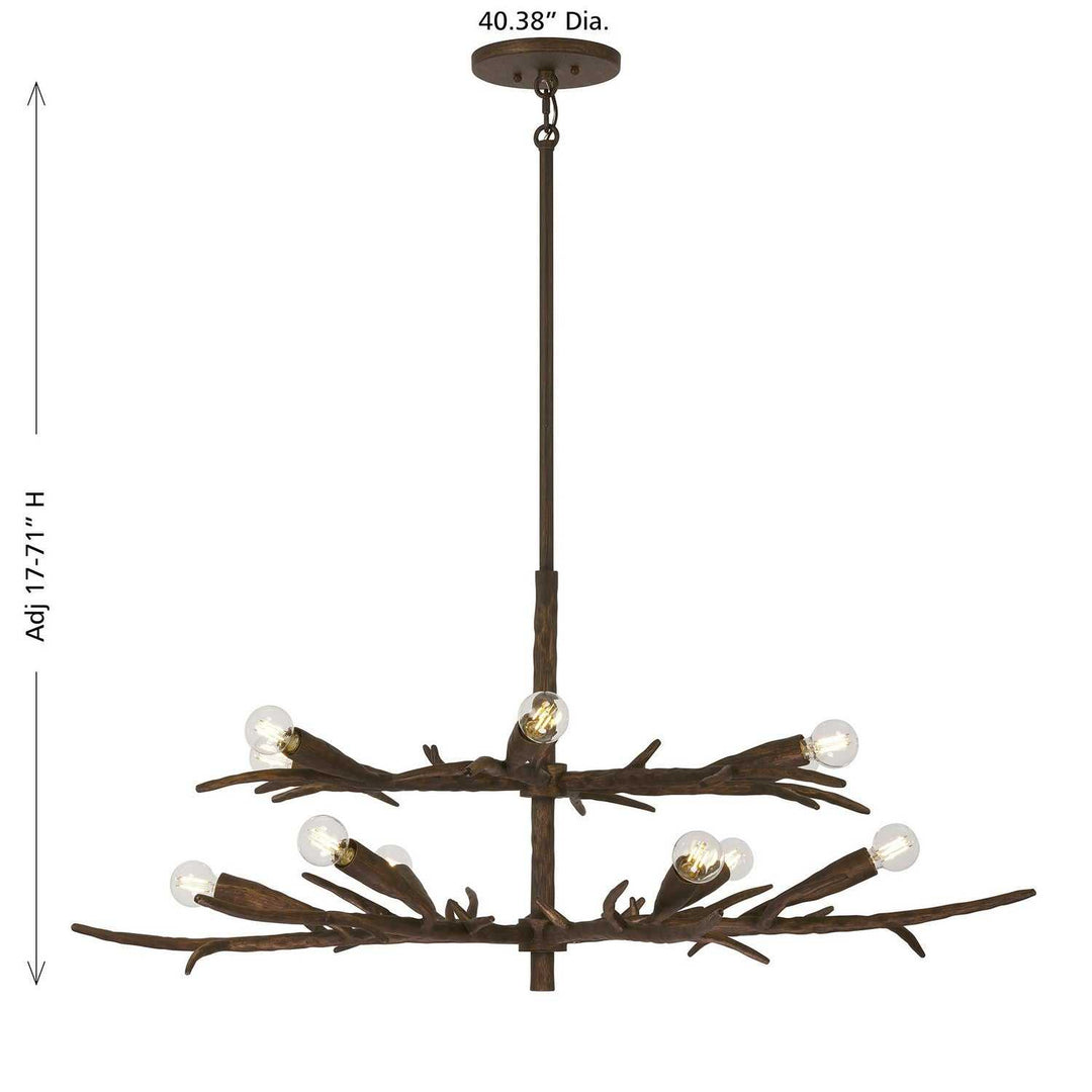 Palisades 12 Light Chandelier in Bark Savoy House