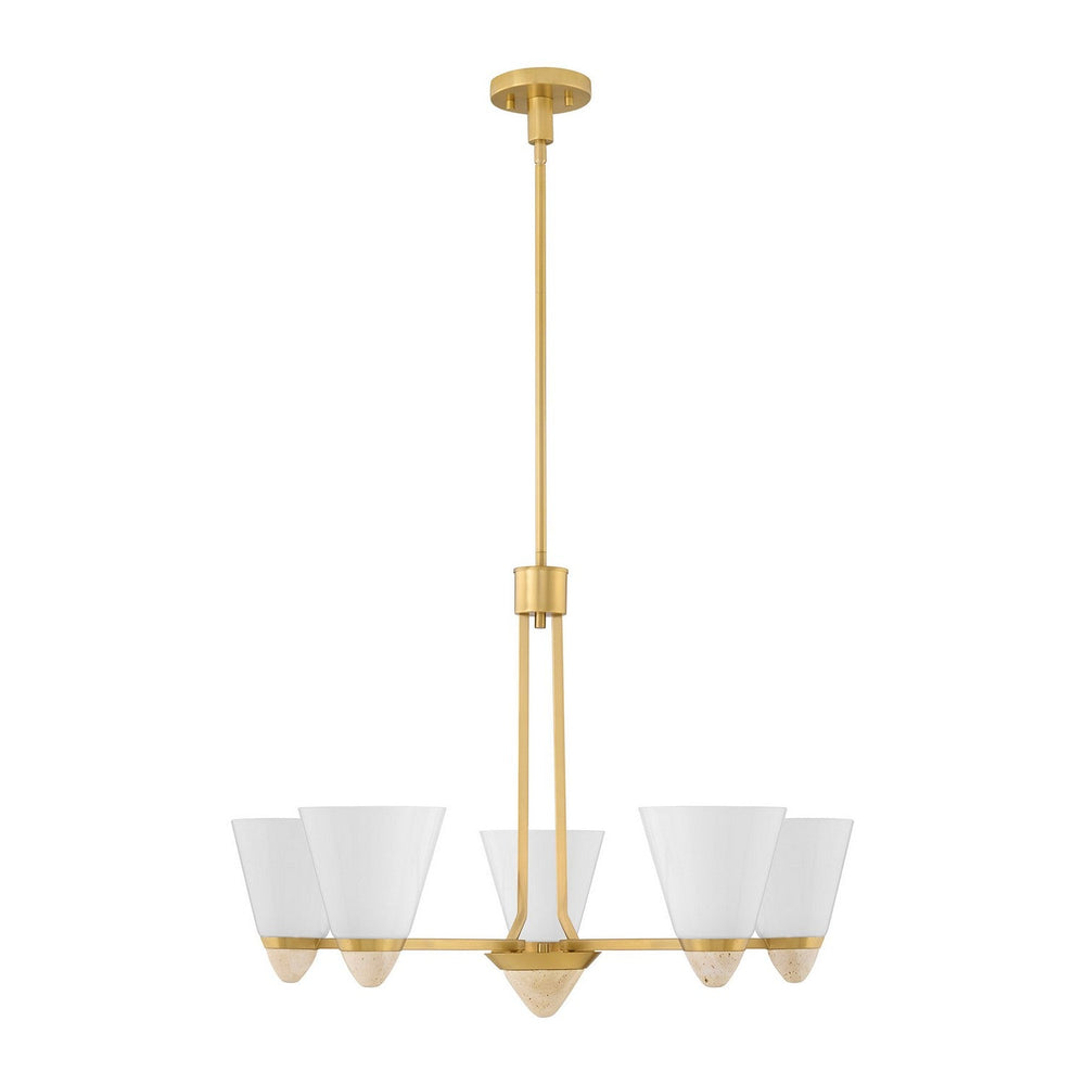 Kohlman Five Light Chandelier in Warm Brass Savoy House