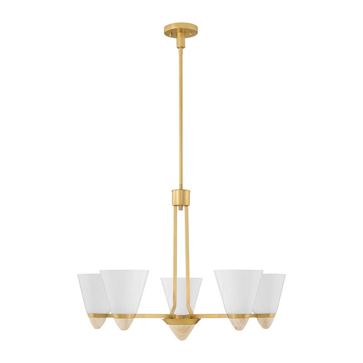 Kohlman Five Light Chandelier in Warm Brass Savoy House