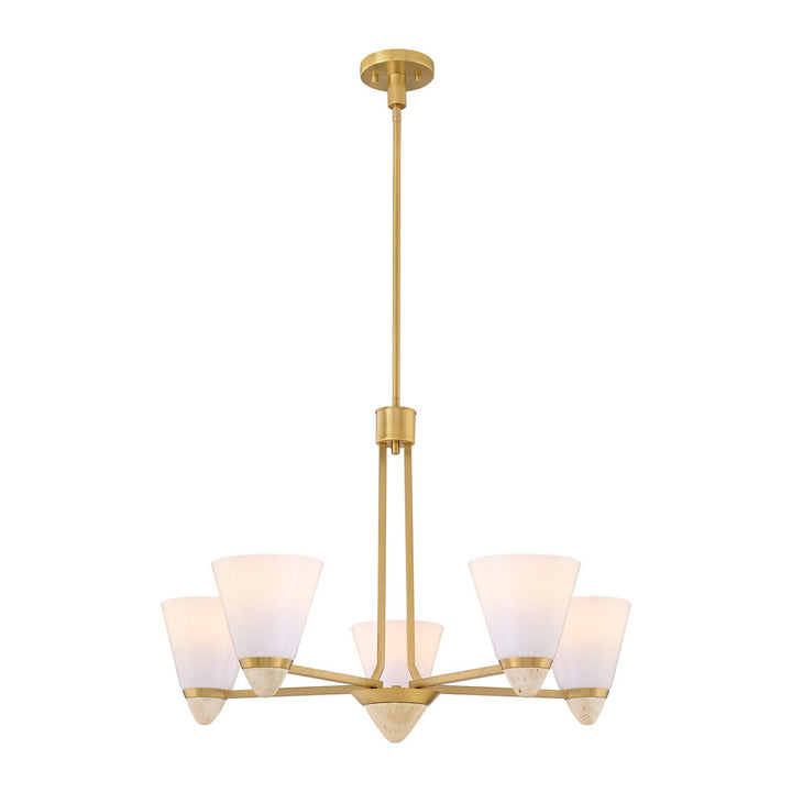 Kohlman Five Light Chandelier in Warm Brass Savoy House