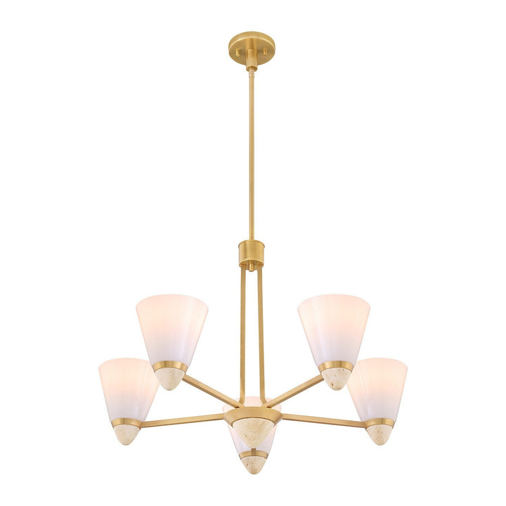 Kohlman Five Light Chandelier in Warm Brass Savoy House