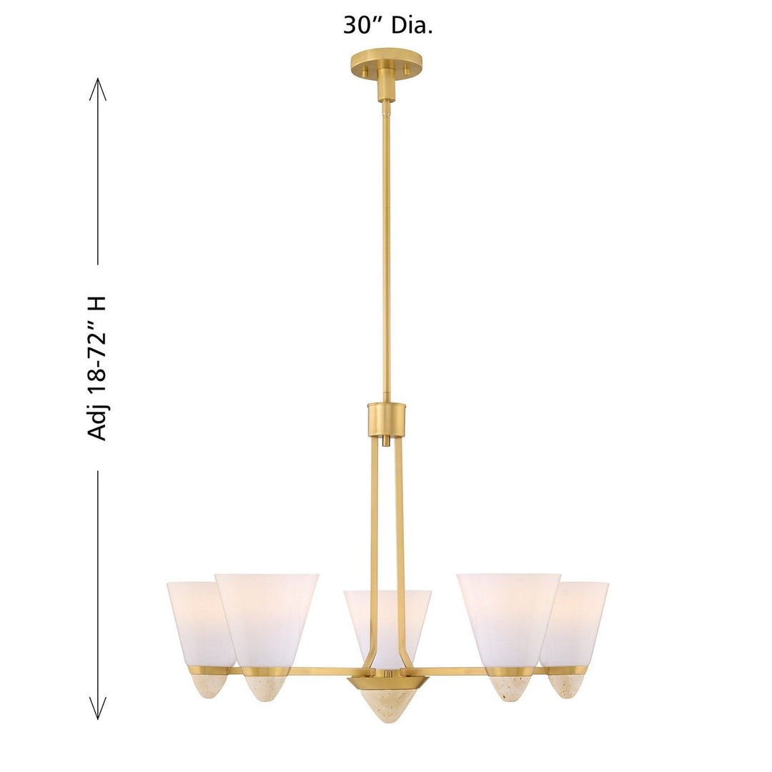 Kohlman Five Light Chandelier in Warm Brass Savoy House