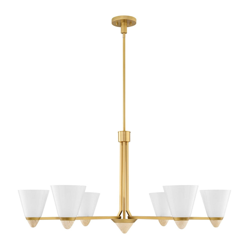 Kohlman Six Light Chandelier in Warm Brass Savoy House