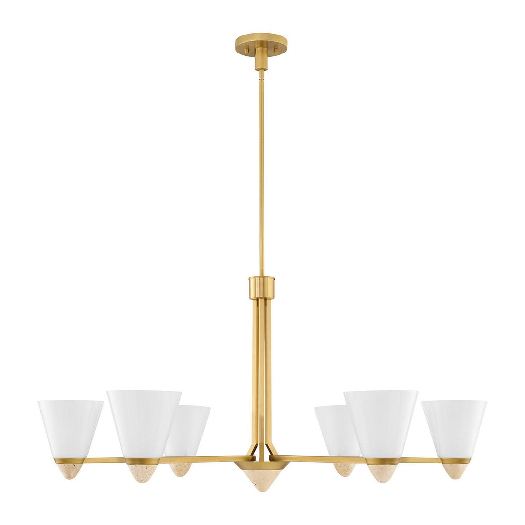 Kohlman Six Light Chandelier in Warm Brass Savoy House