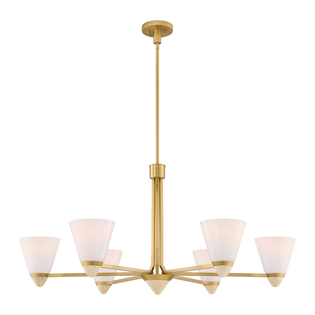 Kohlman Six Light Chandelier in Warm Brass Savoy House