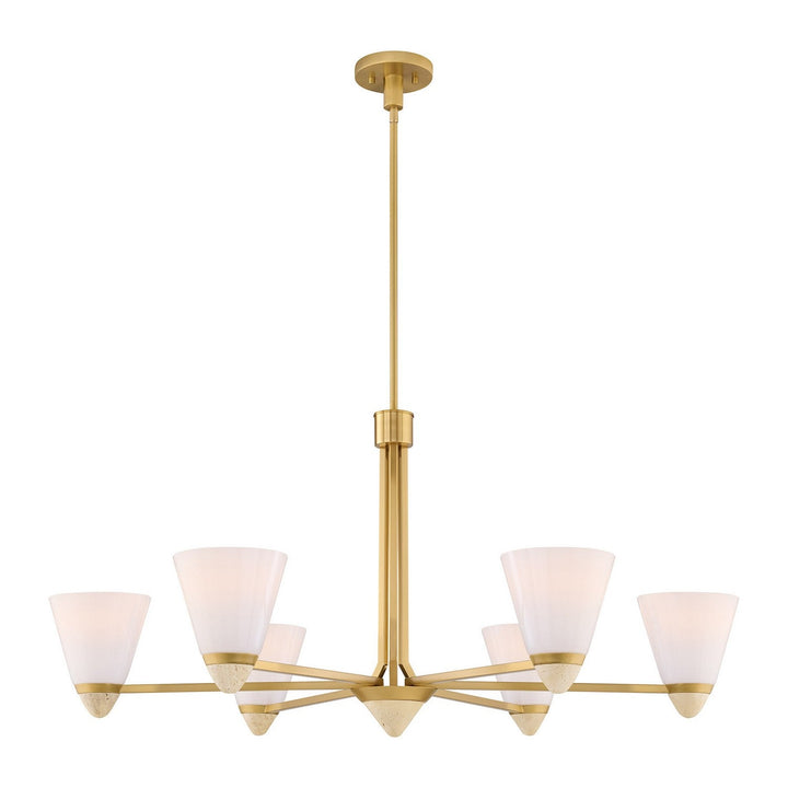 Kohlman Six Light Chandelier in Warm Brass Savoy House