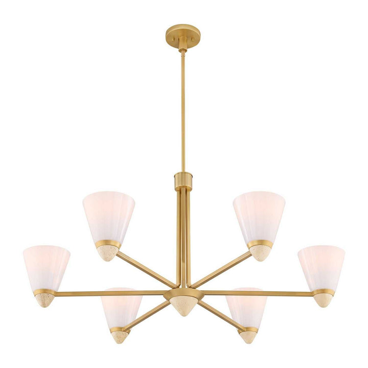 Kohlman Six Light Chandelier in Warm Brass Savoy House