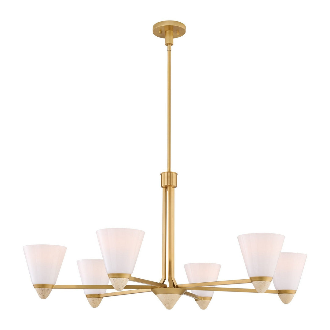 Kohlman Six Light Chandelier in Warm Brass Savoy House