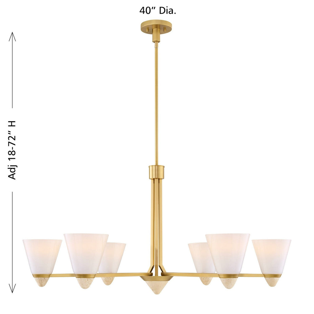 Kohlman Six Light Chandelier in Warm Brass Savoy House