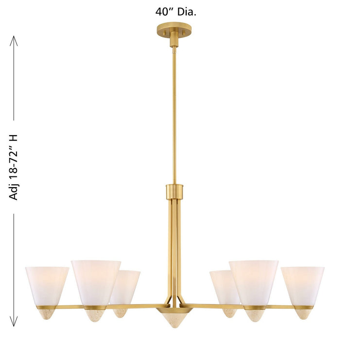 Kohlman Six Light Chandelier in Warm Brass Savoy House