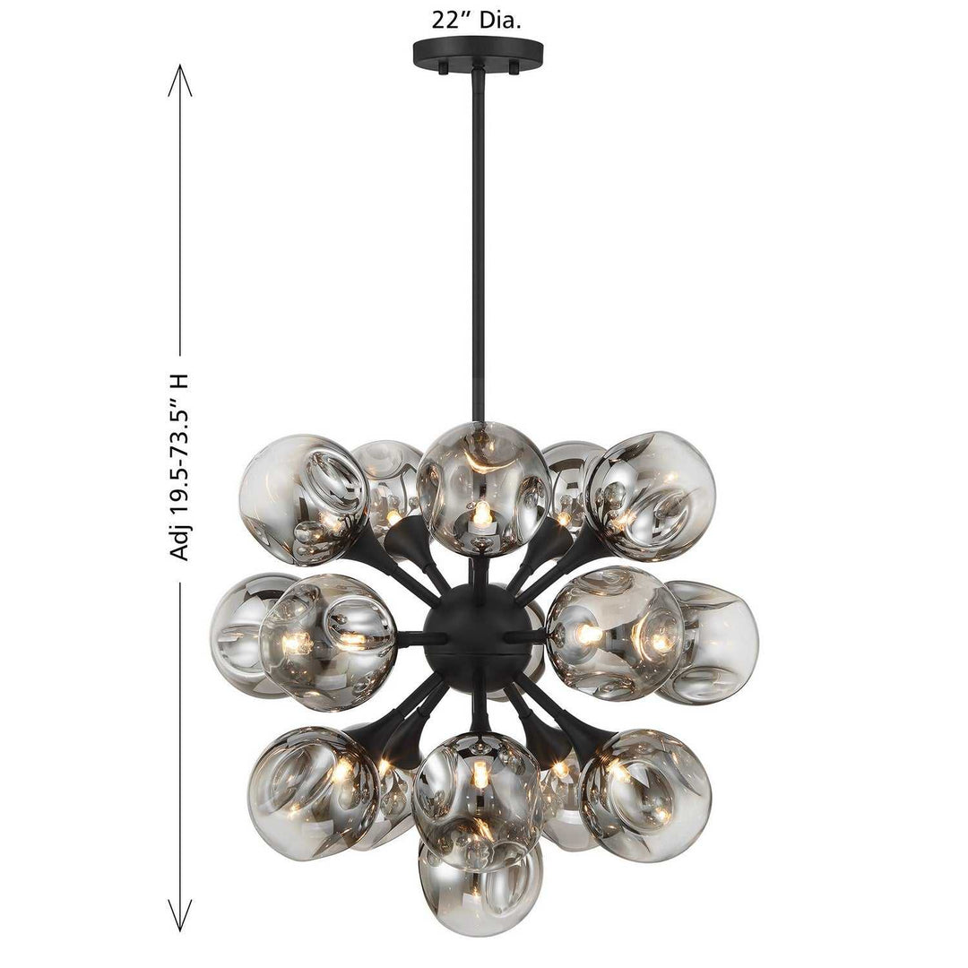 Matisse 16 Light Chandelier in Matte Black Savoy House