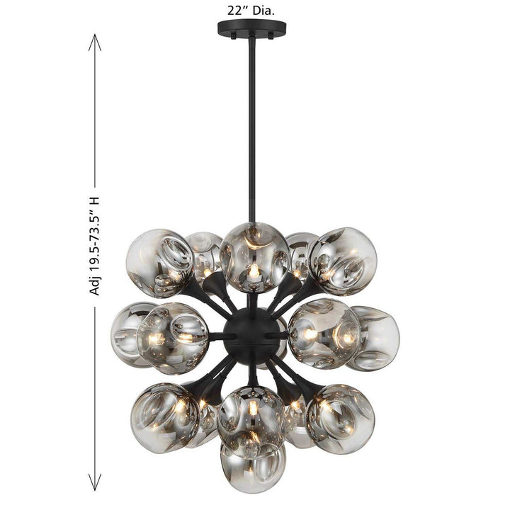 Matisse 16 Light Chandelier in Matte Black Savoy House