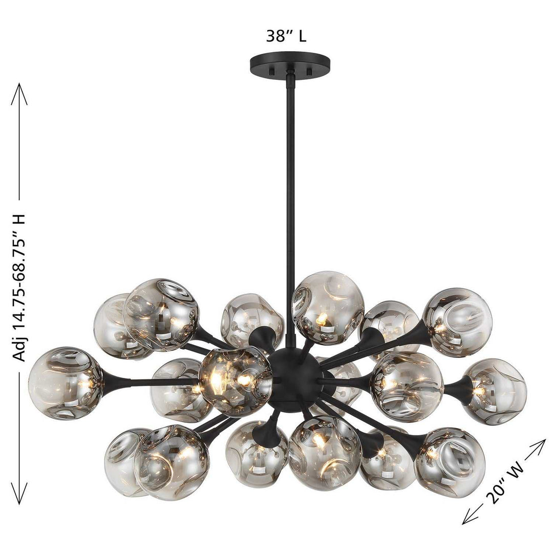 Matisse 18 Light Chandelier in Matte Black Savoy House