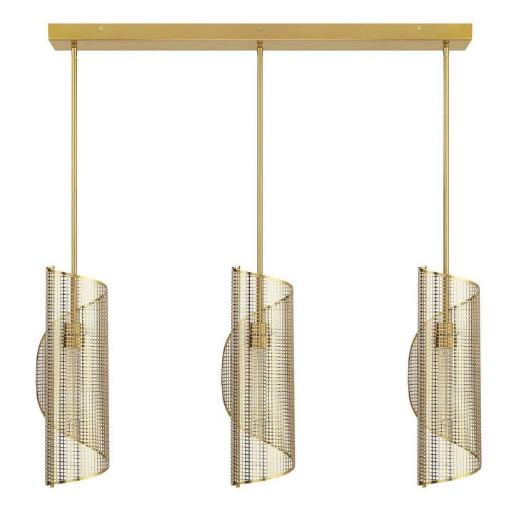 Savoy House - 1-8031-3-322 - Three Light Linear Chandelier - Hillbourne - Warm Brass
