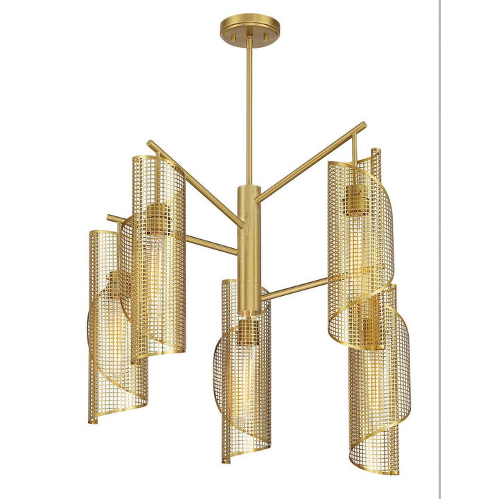 Hillbourne Five Light Chandelier in Warm Brass Savoy House