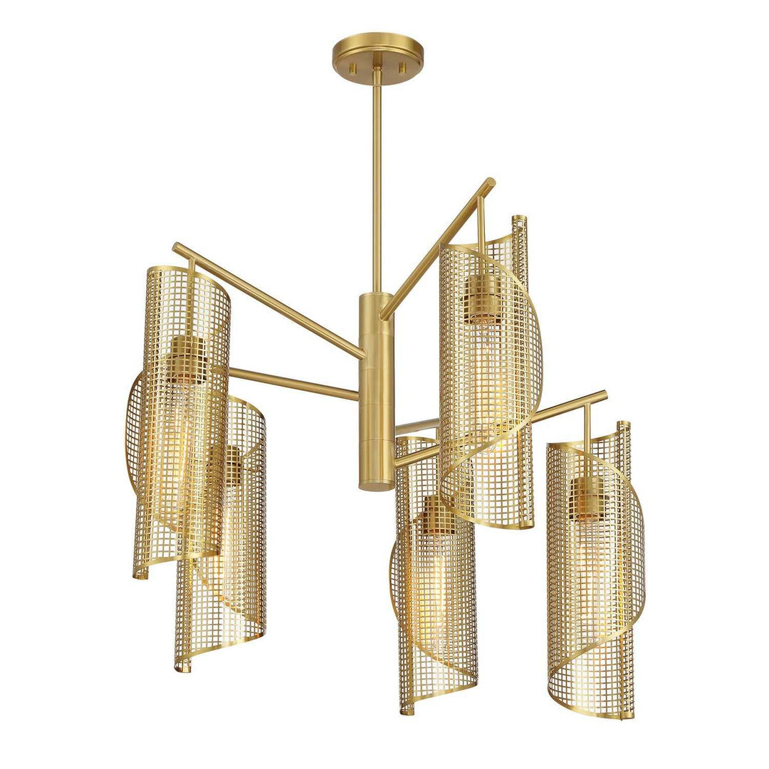 Hillbourne Five Light Chandelier in Warm Brass Savoy House