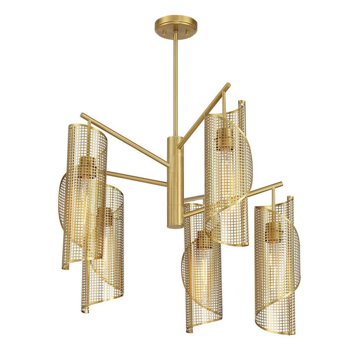 Hillbourne Five Light Chandelier in Warm Brass Savoy House