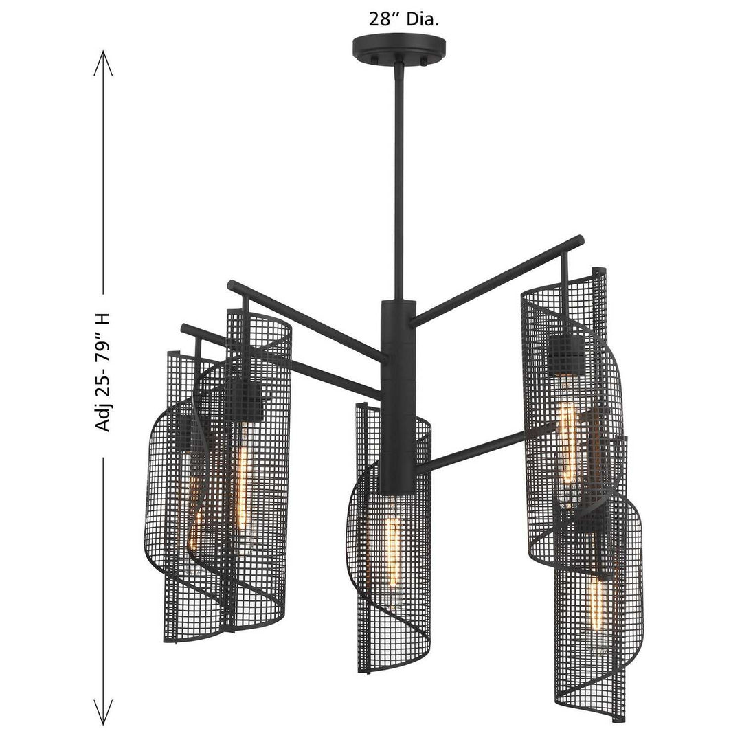 Hillbourne Five Light Chandelier in Matte Black Savoy House