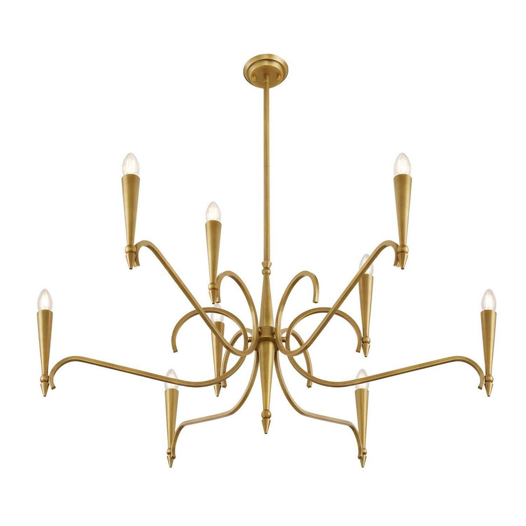 Tremont Nine Light Chandelier in Riviera Brass Savoy House