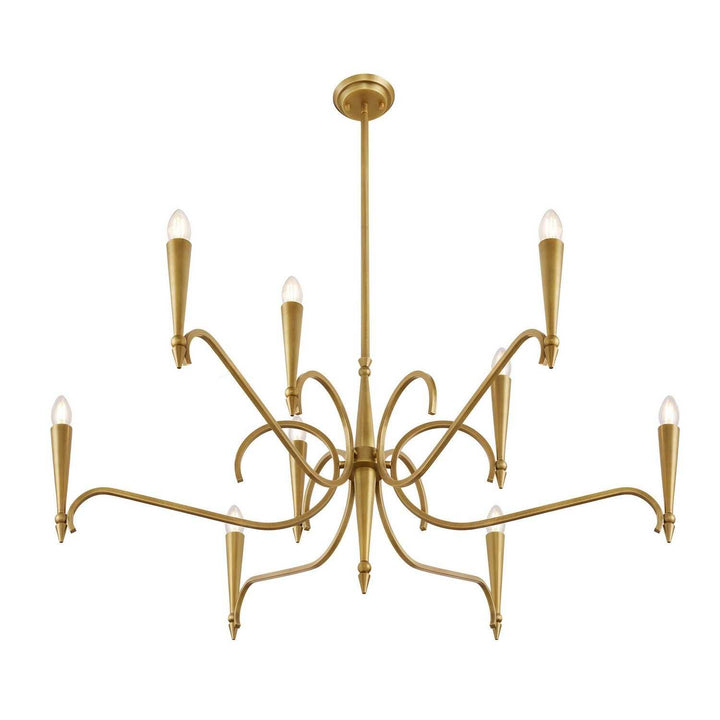 Tremont Nine Light Chandelier in Riviera Brass Savoy House