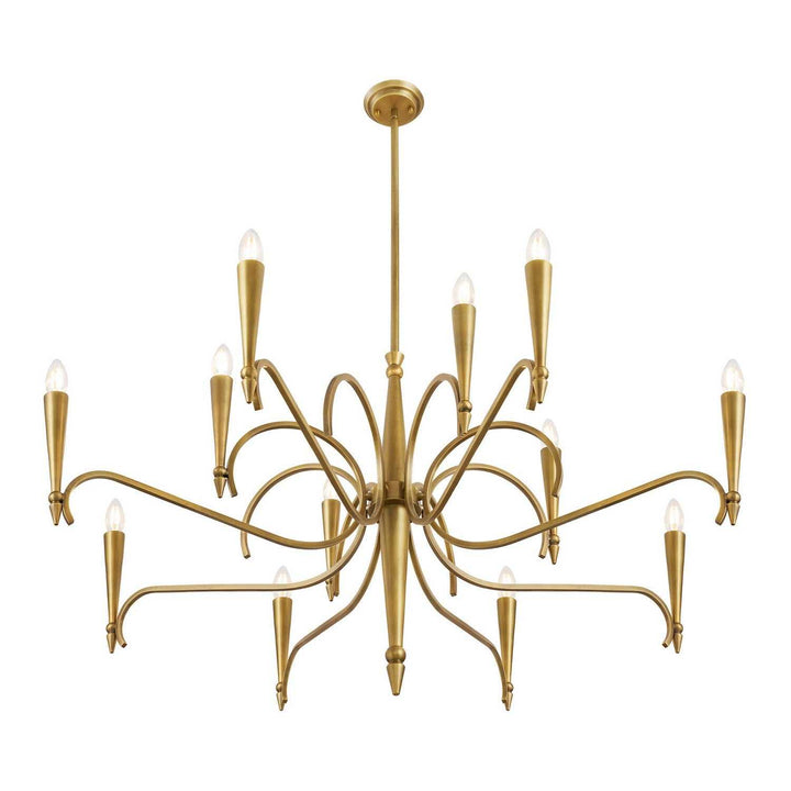Tremont 12 Light Chandelier in Riviera Brass Savoy House