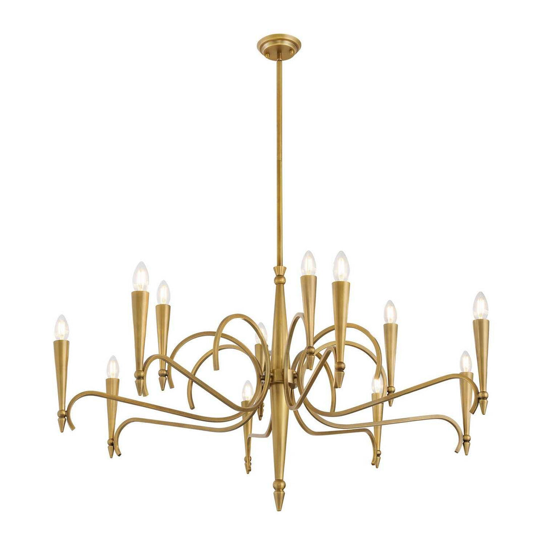 Tremont 12 Light Chandelier in Riviera Brass Savoy House