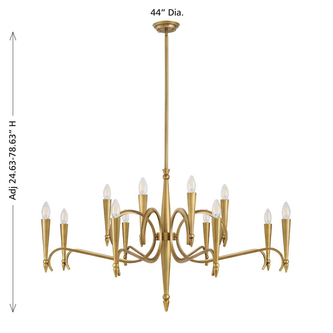 Tremont 12 Light Chandelier in Riviera Brass Savoy House