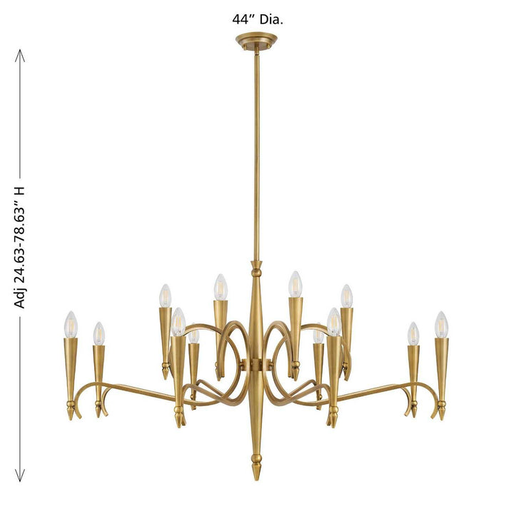 Tremont 12 Light Chandelier in Riviera Brass Savoy House