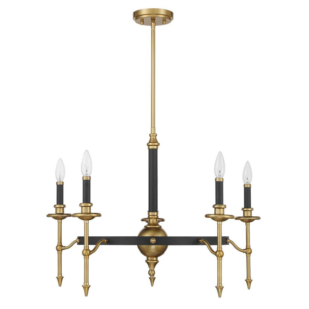 Savoy House - 1-9511-5-143 - Five Light Chandelier - Consulate - Matte Black/Warm Brass